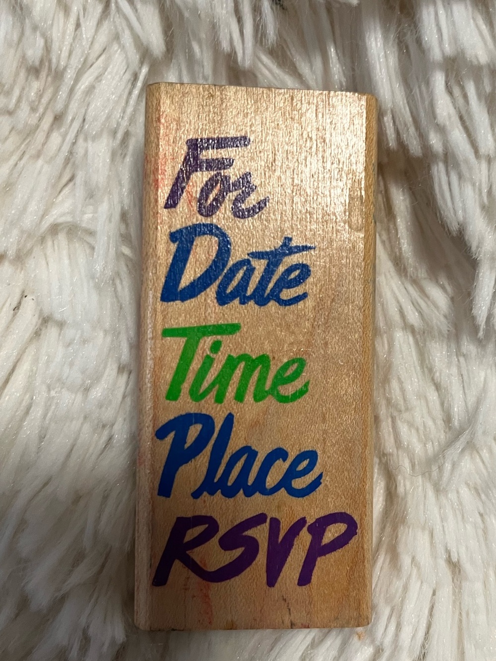 RSVP rubber stamp for paper crafts cardmaking